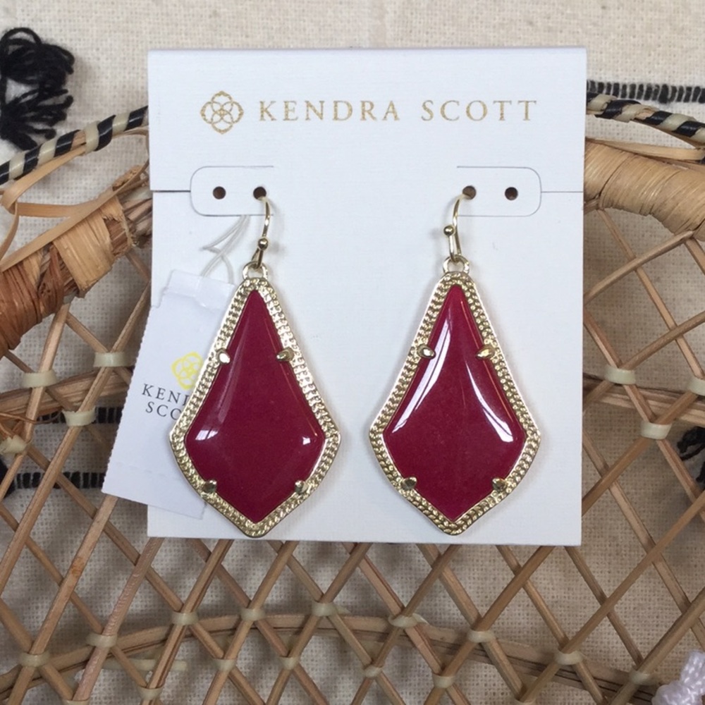 Kendra Scott Alex Earrings in Maroon Jade